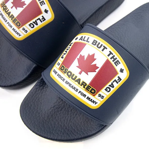 Dép Nam Dsquared2 Canadian Flag Sliders FFM0103 17200001 Màu Xanh Navy Size 44 - Dép - Vua Hàng Hiệu