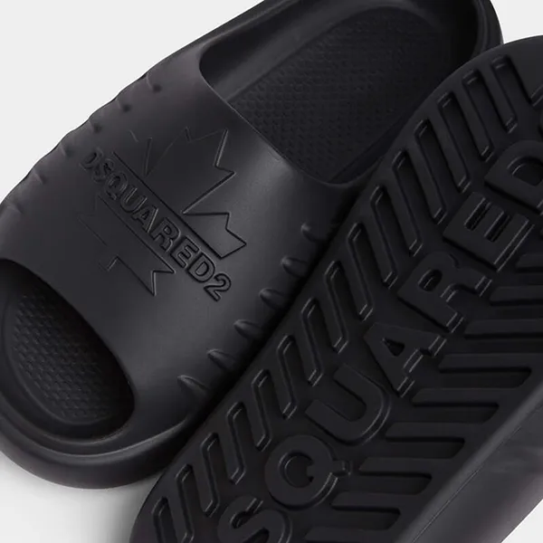 Dép Nam Dsquared2 Canadian Leaf Slides FFM002517200001 2124 Màu Đen