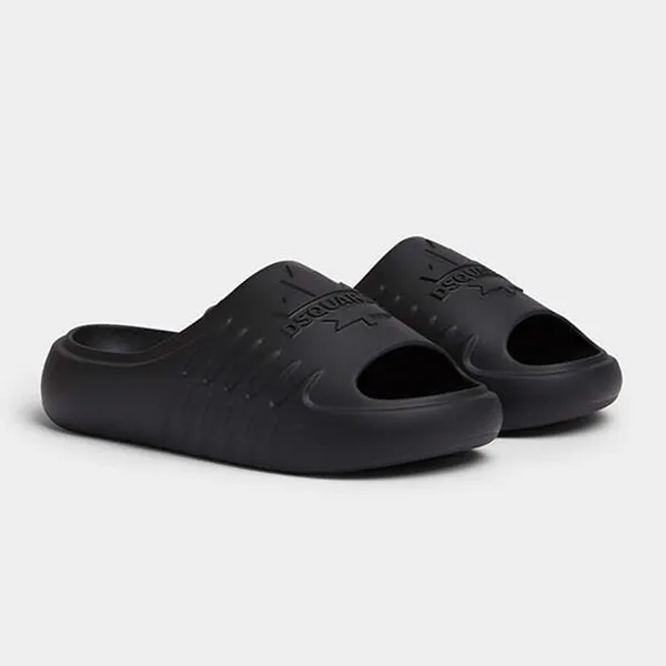 Dép Nam Dsquared2 Canadian Leaf Slides FFM002517200001 2124 Màu Đen