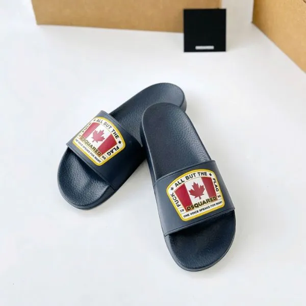 Dép Nam Dsquared2 Navy Rubber With Canada Flag FFM0103172000013073 Màu Xanh Navy Size 39