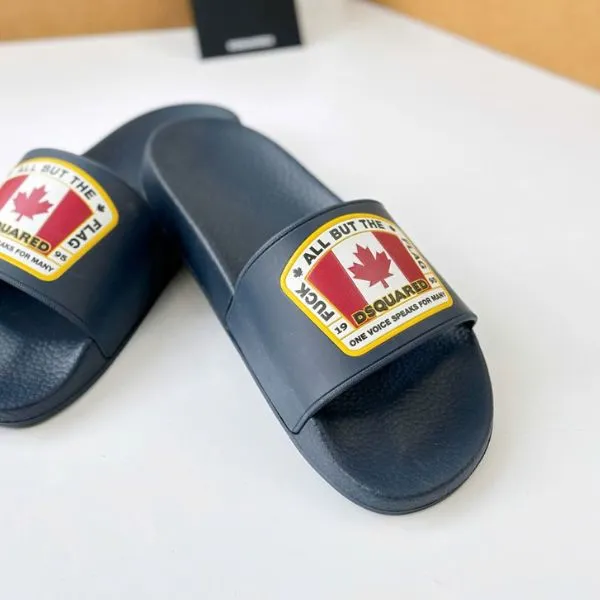 Dép Nam Dsquared2 Navy Rubber With Canada Flag FFM0103172000013073 Màu Xanh Navy Size 39