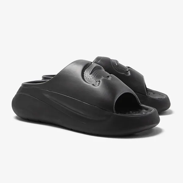 Dép Nam Lacoste Men's Croco Synthetic Slides 745CMA0004 02H Màu Đen Size 40.5 - Dép - Vua Hàng Hiệu