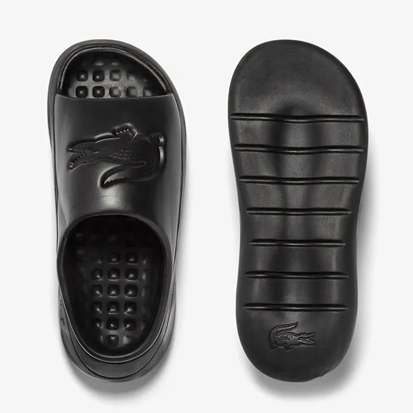 Dép Nam Lacoste Men's Croco Synthetic Slides 745CMA0004 02H Màu Đen Size 40.5 - Dép - Vua Hàng Hiệu