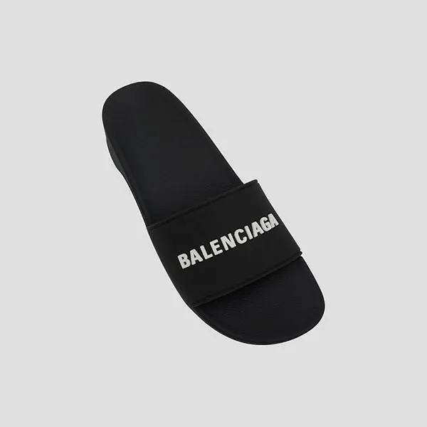Dép Nữ Balenciaga Flat Sandals In Black Rubber 707094W1S9M1090 Màu Đen Size 39