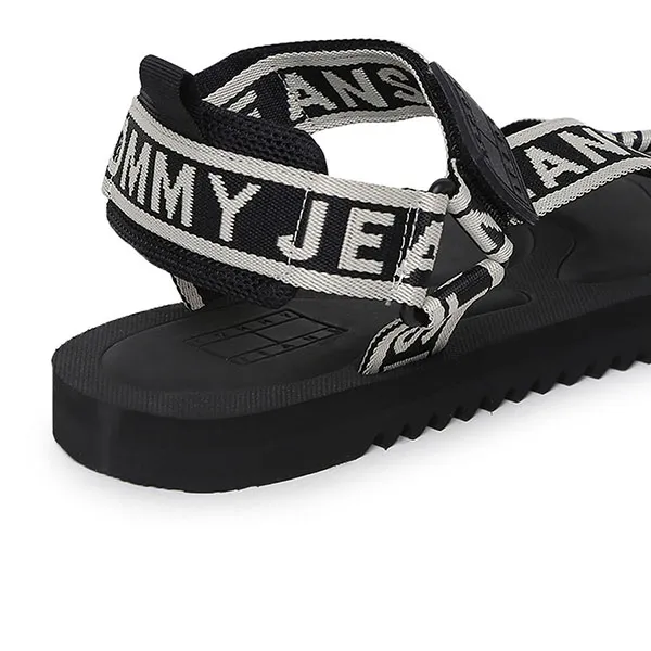 Dép Sandal Nam Tommy Hilfiger Logo Tape Printed Comfort EM01204 001 Màu Đen Trắng Size 43 - Dép - Vua Hàng Hiệu