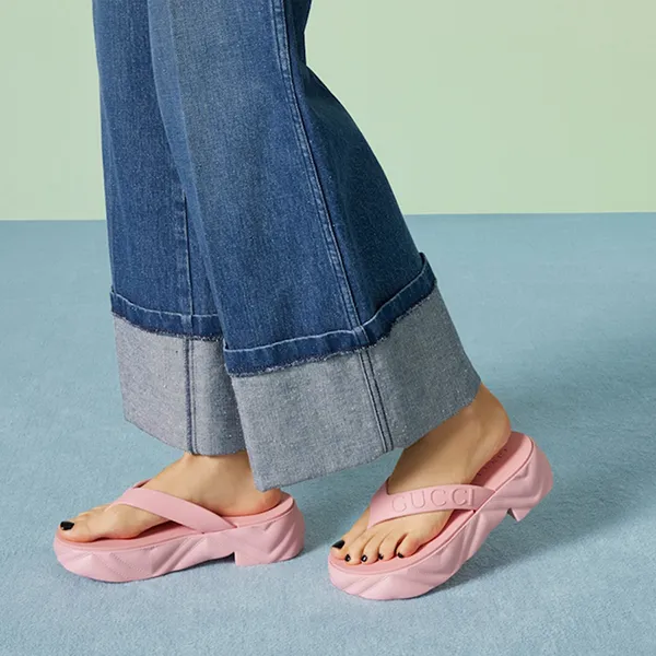 Dép Xỏ Ngón Nữ Gucci Women's Thong Platform Sandal 746334 JFM00 5815 Màu Hồng Size 37 - Dép - Vua Hàng Hiệu