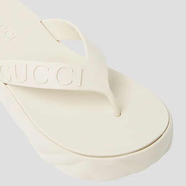 Dép Xỏ Ngón Nữ Gucci Thong Platform Sandal 746334 JFM00 9022 Màu Trắng Kem Size 37 - Dép - Vua Hàng Hiệu