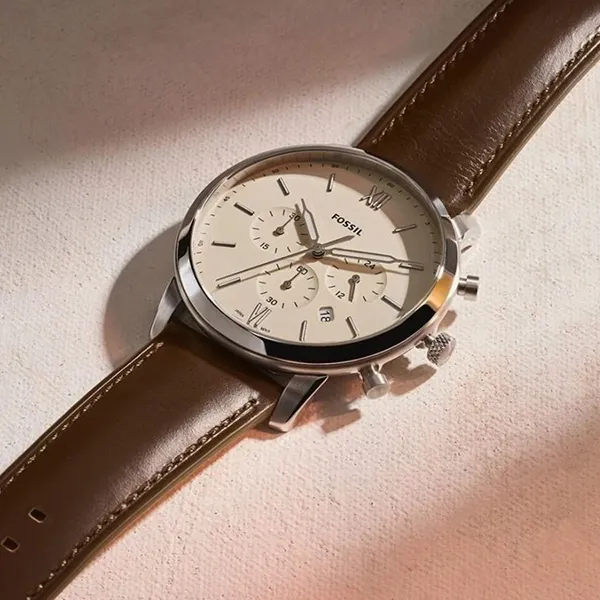 Đồng Hồ Nam Fossil Neutra Chronograph Brown Leather Watch FS5380 Màu Nâu Kem