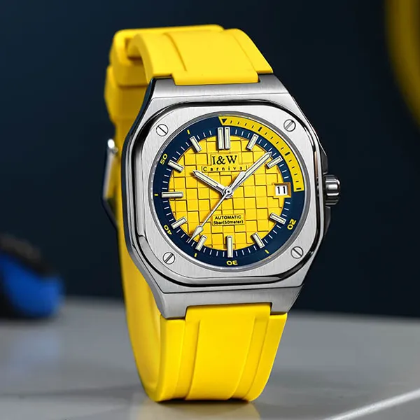 Đồng Hồ Nam I&W Carnival Automatic Silicone Strap Watch IW673G-DS (IW673G3) Màu Bạc Phối Vàng