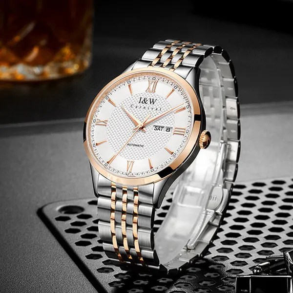 Đồng Hồ Nam I&W Carnival Automatic Watch IW520G-DT (IW520G7) Màu Bạc/Vàng Hồng