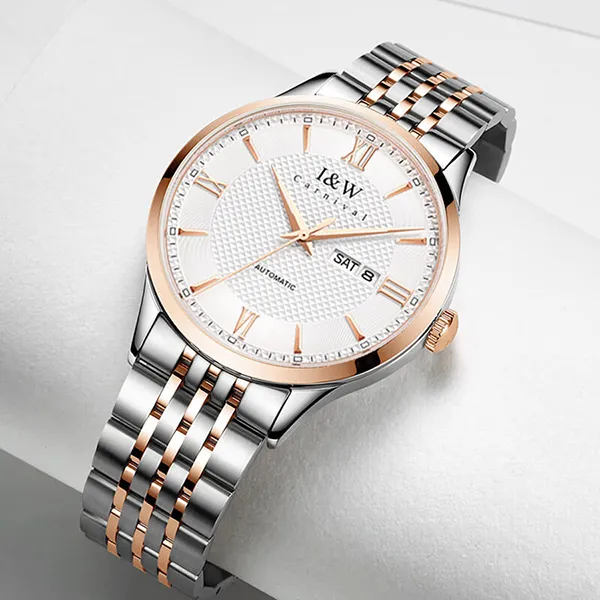 Đồng Hồ Nam I&W Carnival Automatic Watch IW520G-DT (IW520G7) Màu Bạc/Vàng Hồng
