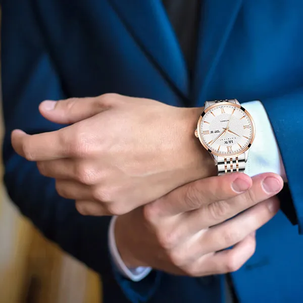 Đồng Hồ Nam I&W Carnival Automatic Watch IW520G-DT (IW520G7) Màu Bạc/Vàng Hồng