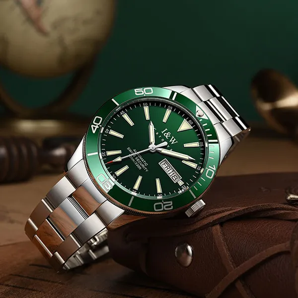Đồng Hồ Nam I&W Carnival Automatic Watch IW533G-DT (IW533G17) Màu Bạc Phối Xanh Lá