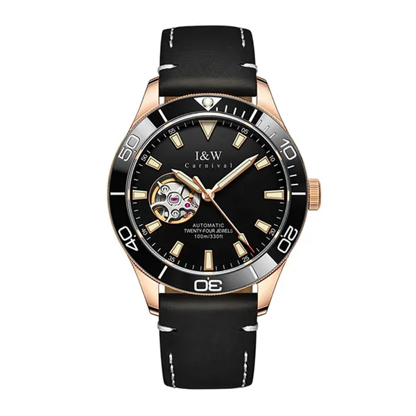 Đồng Hồ Nam I&W Carnival Automatic Watch IW542G-DD (IW542G3) Màu Đen Phối Vàng Hồng