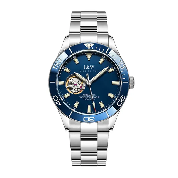 Đồng Hồ Nam I&W Carnival Automatic Watch IW542G-DT (IW542G10) Màu Bạc Phối Xanh Dương