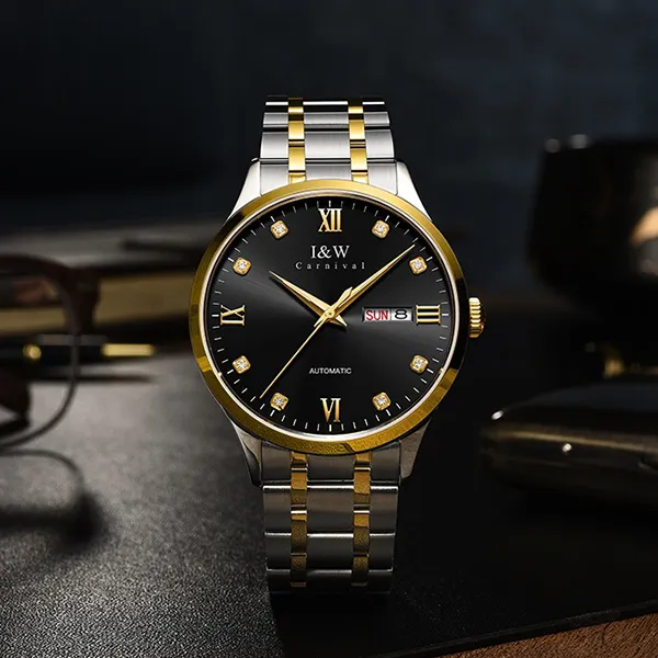 Đồng Hồ Nam I&W Carnival Automatic Watch IW555G-DT (IW555G3) Màu Bạc Phối Vàng