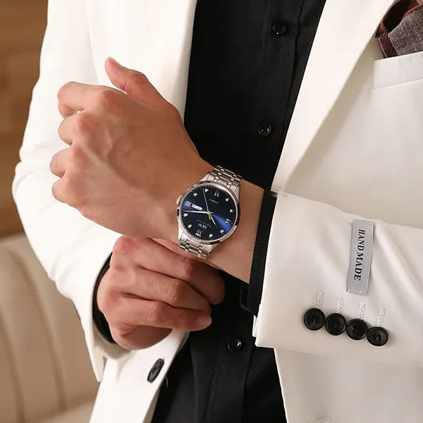 Đồng Hồ Nam I&W Carnival Automatic Watch IW555G-DT (IW555G5) Màu Bạc Phối Xanh Navy