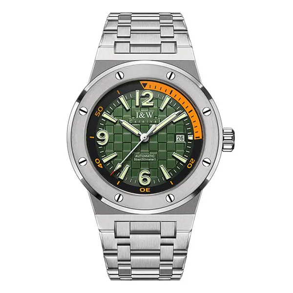 Đồng Hồ Nam I&W Carnival Automatic Watch IW618G-DT (IW618G16) Màu Bạc/Xanh Green - Đồng hồ - Vua Hàng Hiệu