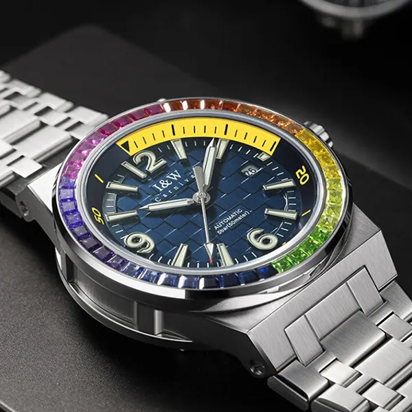 Đồng Hồ Nam I&W Carnival Automatic Watch IW661G-DT (IW661G5) Màu Bạc Phối Xanh Navy