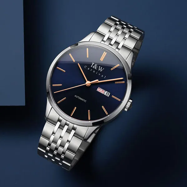 Đồng Hồ Nam I&W Carnival IW508G-DT (IW508G2) Automatic Màu Xanh Bạc