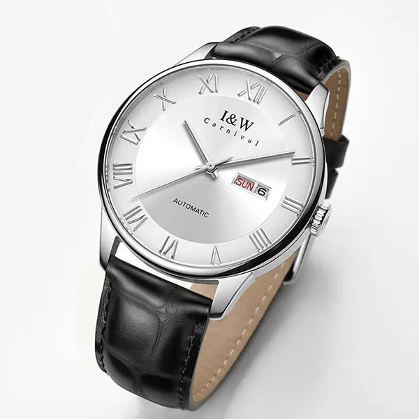 Đồng Hồ Nam I&W Carnival IW513G-DD (IW513G7) Automatic Màu Bạc Đen