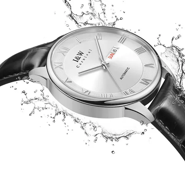 Đồng Hồ Nam I&W Carnival IW513G-DD (IW513G7) Automatic Màu Bạc Đen