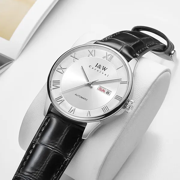 Đồng Hồ Nam I&W Carnival IW513G-DD (IW513G7) Automatic Màu Bạc Đen