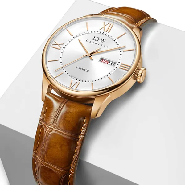 Đồng Hồ Nam I&W Carnival IW515G-DD (IW515G2) Automatic Màu Bạc Nâu - Đồng hồ - Vua Hàng Hiệu