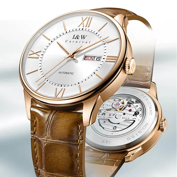 Đồng Hồ Nam I&W Carnival IW515G-DD (IW515G2) Automatic Màu Bạc Nâu - Đồng hồ - Vua Hàng Hiệu
