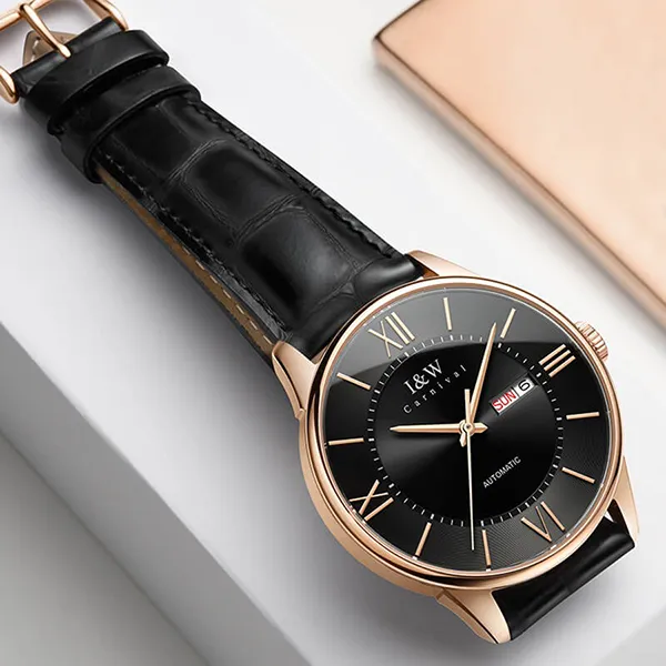 Đồng Hồ Nam I&W Carnival IW515G-DD (IW515G3) Automatic Màu Đen/ Vàng Hồng