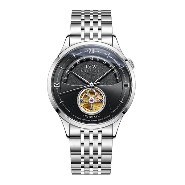 Đồng Hồ Nam I&W Carnival IW525G-DT (IW525G12) Automatic Màu Đen Bạc