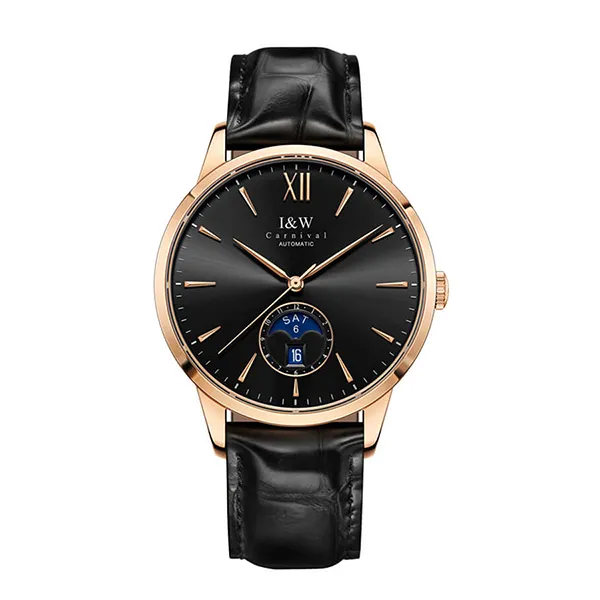 Đồng Hồ Nam I&W Carnival IW527G-DD (IW527G3) Automatic Màu Đen/Vàng Hồng