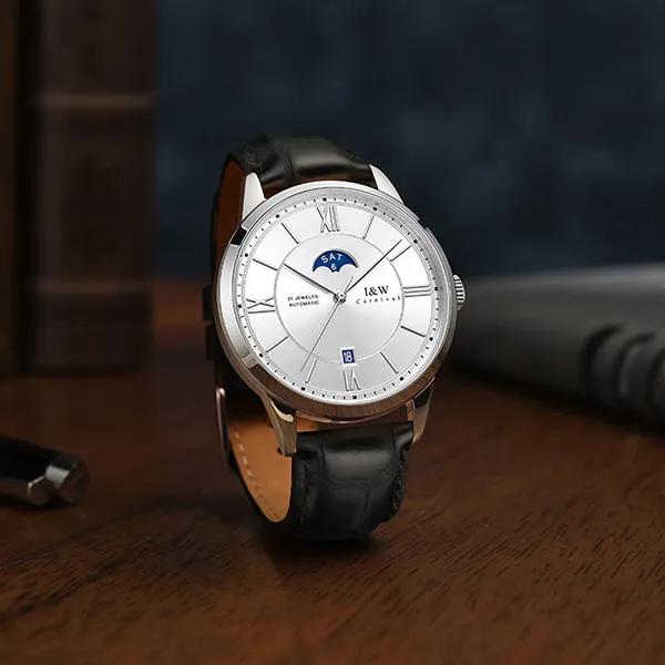 Đồng Hồ Nam I&W Carnival IW528G-DD Automatic (IW528G4) Màu Bạc Đen