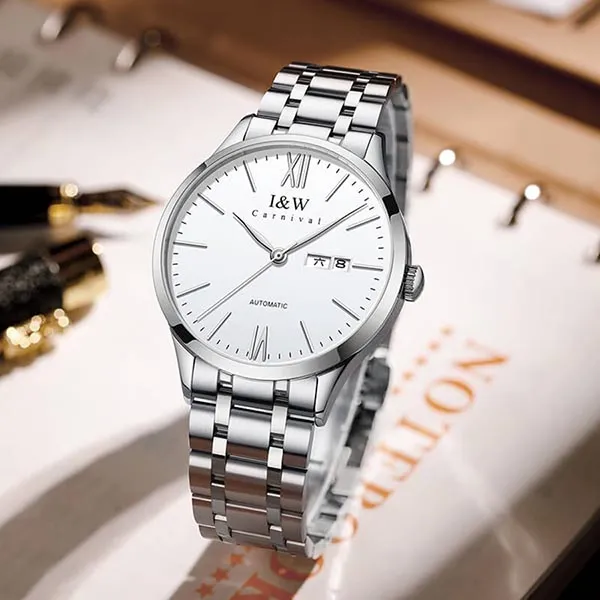 Đồng Hồ Nam I&W Carnival IW529G-DT Automatic (IW529G14) Màu Trắng Bạc