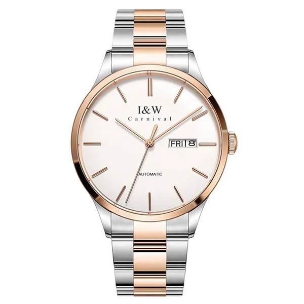 Đồng Hồ Nam I&W Carnival IW530G-DT Automatic (IW530G2) Màu Bạc Phối Vàng Hồng