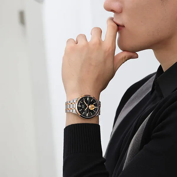 Đồng Hồ Nam I&W Carnival IW590G-DT (IW590G3) Automatic Màu Đen/Vàng Hồng