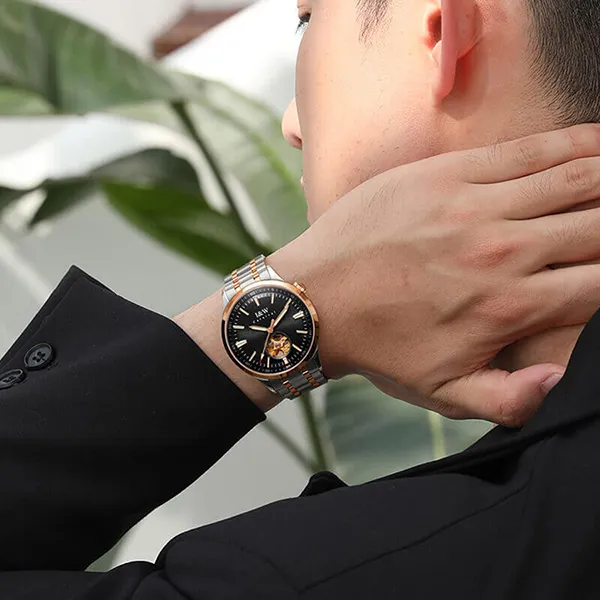 Đồng Hồ Nam I&W Carnival IW590G-DT (IW590G3) Automatic Màu Đen/Vàng Hồng