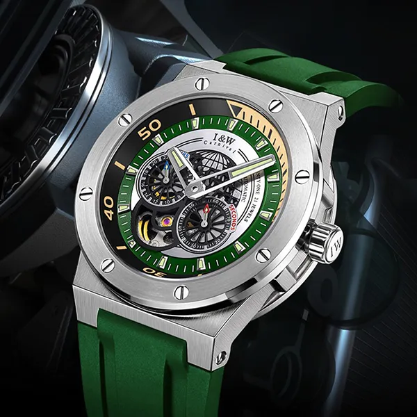 Đồng Hồ Nam I&W Carnival IW619G-DS (IW619G3) Automatic Màu Xanh Lá - Đồng hồ - Vua Hàng Hiệu