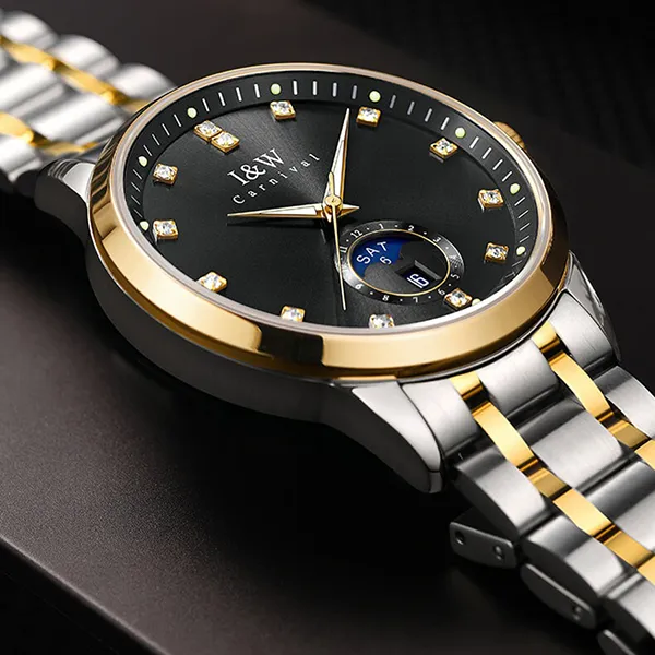 Đồng Hồ Nam I&W Carnival IW625G-DT (IW625G3) Automatic Màu Đen Bạc - Đồng hồ - Vua Hàng Hiệu