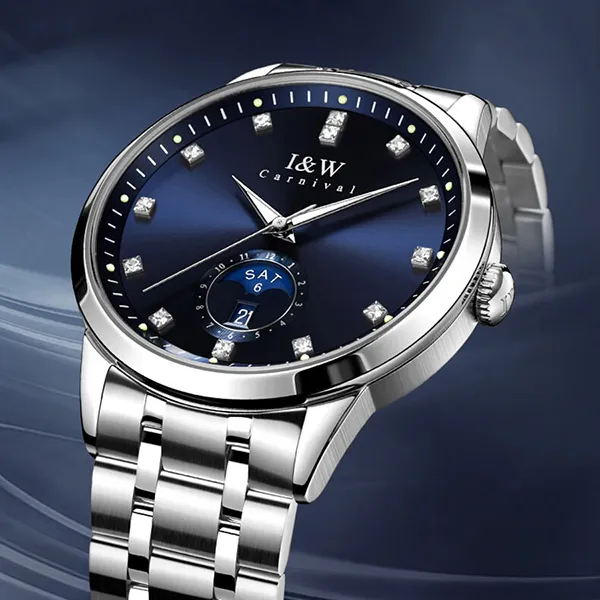 Đồng Hồ Nam I&W Carnival IW625G-DT (IW625G5) Automatic Màu Xanh Bạc