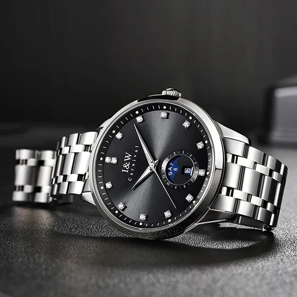 Đồng Hồ Nam I&W Carnival IW625G-DT (IW625G6) Automatic Màu Đen Bạc - Đồng hồ - Vua Hàng Hiệu