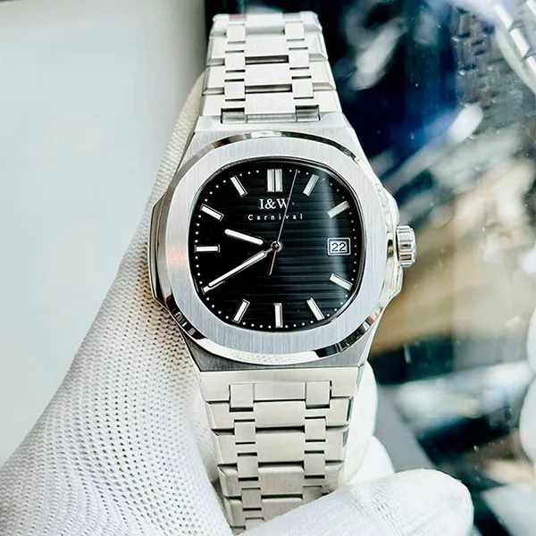 Đồng Hồ Nam I&W Carnival IW721GT-DT (IW721GT2) Automatic Màu Đen Bạc - Đồng hồ - Vua Hàng Hiệu