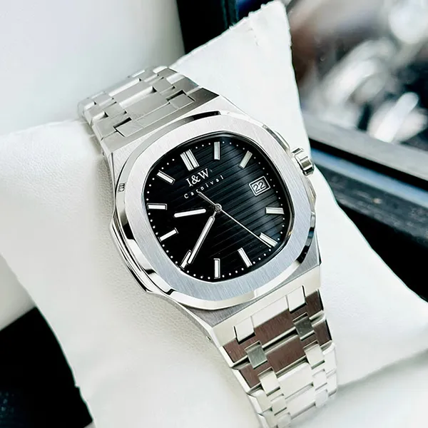 Đồng Hồ Nam I&W Carnival IW721GT-DT (IW721GT2) Automatic Màu Đen Bạc - Đồng hồ - Vua Hàng Hiệu