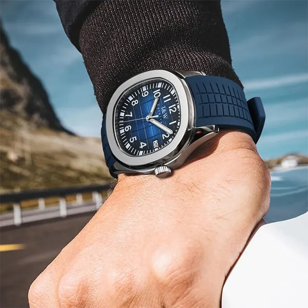 Đồng Hồ Nam I&W Carnival Silicone Strap Automatic Watch IW722G-DS (IW722G1) Màu Bạc Phối Xanh Navy - Đồng hồ - Vua Hàng Hiệu