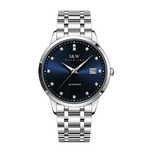 Đồng Hồ Nam I&W Carnival Steel Strap Automatic Watch IW683G-DT (IW683G6) Màu Bạc Phối Xanh Navy