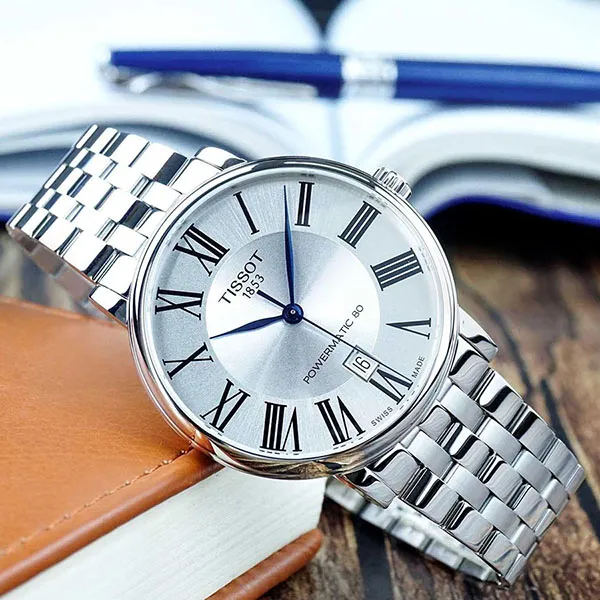 Đồng Hồ Nam Tissot Automatic Carson Premium Powermatic 80 T122.407.11.033.00 (T1224071103300) Màu Bạc