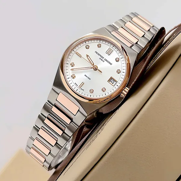 Đồng Hồ Nữ Frederique Constant Highlife Quartz Lady Diamond Watch FC-240VD2NH2B Màu Bạc Vàng Hồng (Kèm Dây Da)