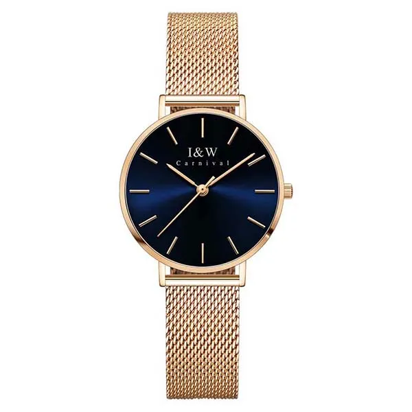 Đồng Hồ Nữ I&W Carnival Watch IW8793L-DT (IW8793L8) Màu Xanh Navy - Vàng Hồng