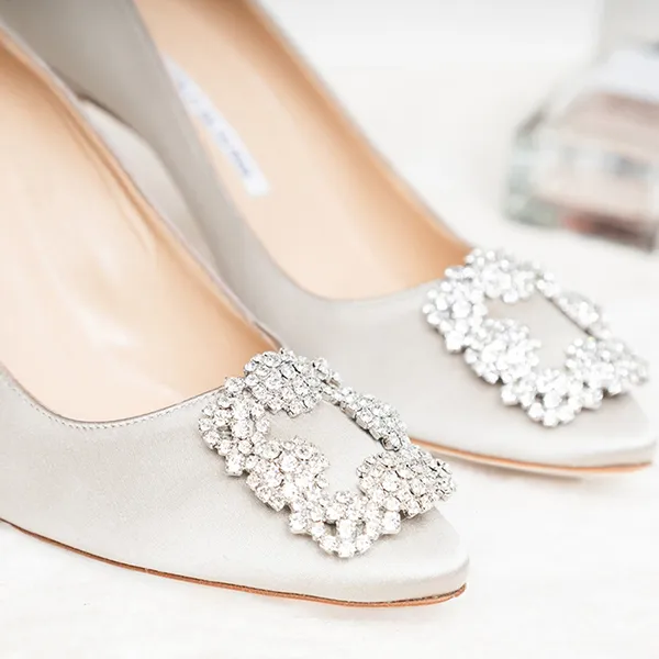 Giày Cao Gót Nữ Manolo Blahnik Pump In Silver 9XX0316 0033 Màu Bạc Size 37