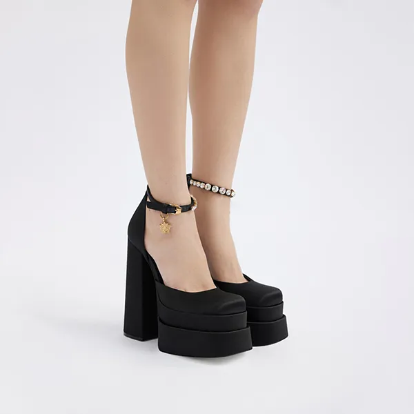 Giày Cao Gót Nữ Versace Medusa Aevitas Single Platform In Black 1002005 DRA67 1B00V Màu Đen Size 37 - Giày - Vua Hàng Hiệu